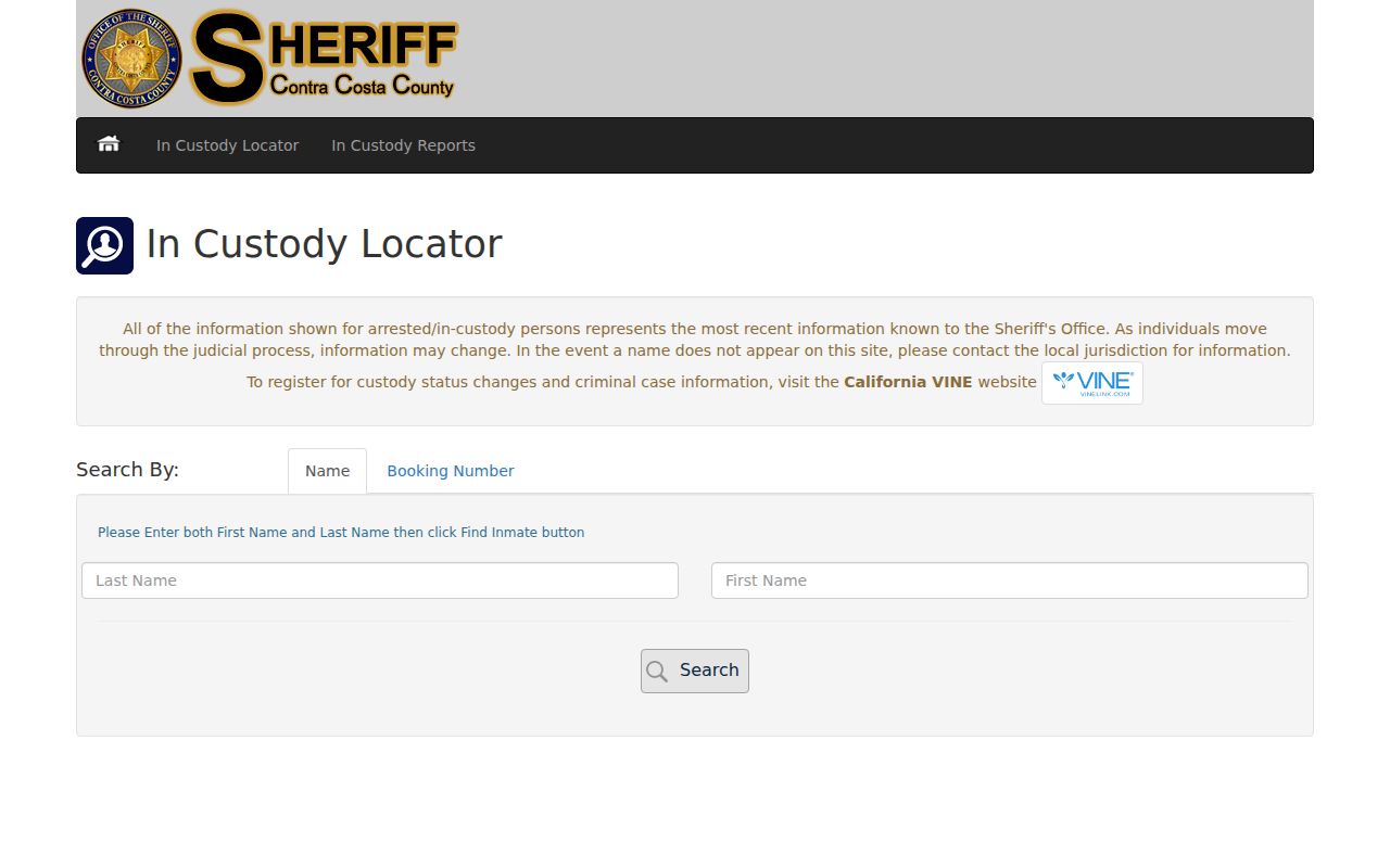 Antioch people search Contra Costa Sheriff in-custody locator